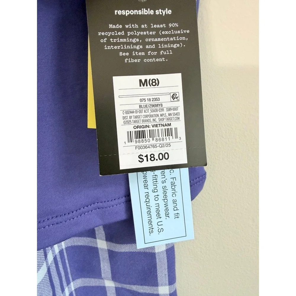 Art Class Pajama Set Boys M(8) Purple Cowboy Plaid Into The Night NWT